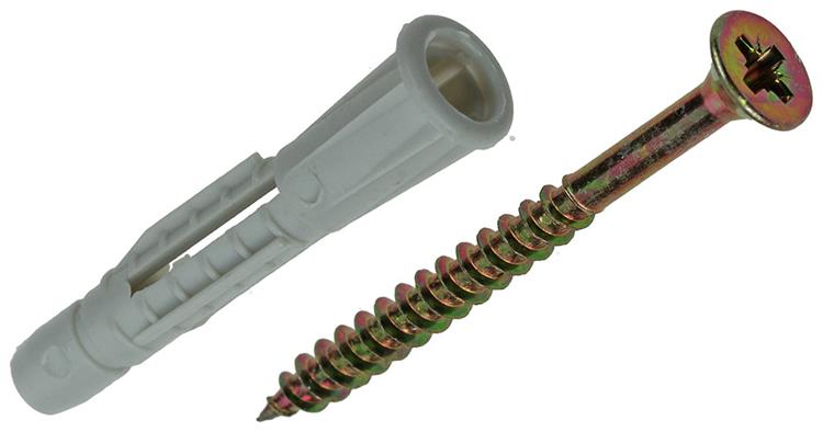 Mack 1017903 - Universalstecker + Schraube Polyeth12 Stück 6mm 4,0x45mm | 5 Stück