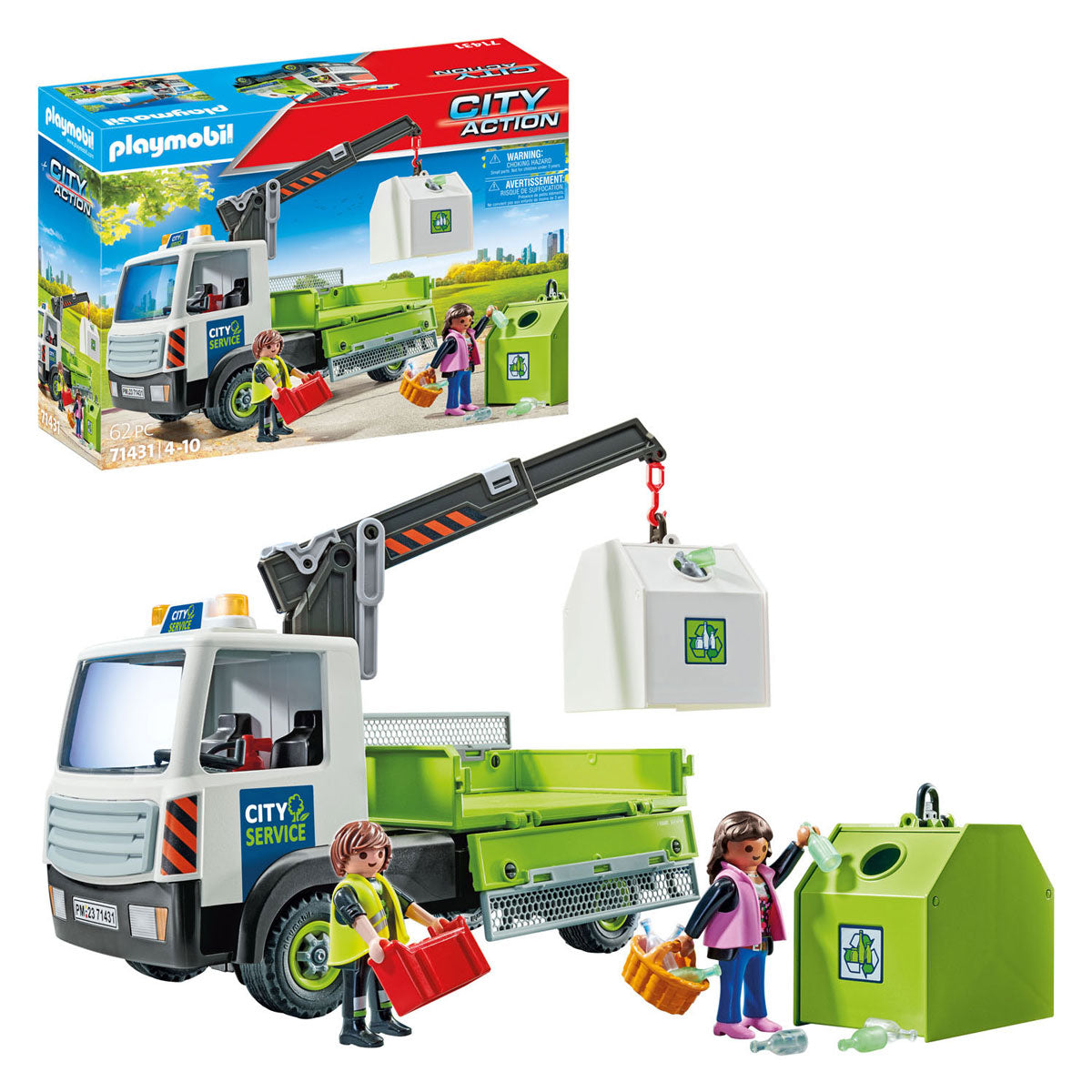 Playmobil City Action Glass Bin Collection Service 71431