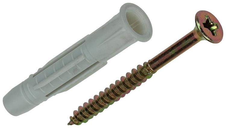 Mack 1017905 – Universalstecker + Schraube Polyeth6 Stk. 10 mm 6,0 x 70 mm | 5 Stück
