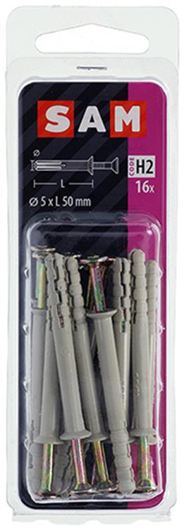 Mack 1017906 - Nylon-Nageldübel Polyamid 16 Stück 5 x 50 mm | 5 Stück