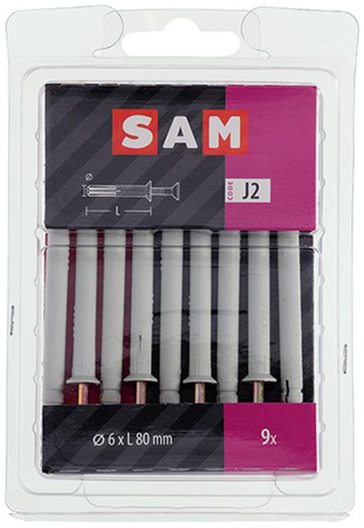 Mack 1017909 - Nylon-Nageldübel Polyamid 9 Stück 6 x 80 mm | 5 Stück