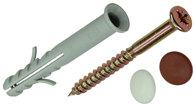 Mack 1017912 - Rahmendübel mit Schraube Polyamid 12 Stück 8 x 60 mm | 5 Stück
