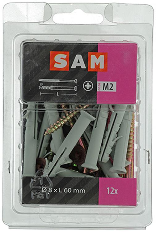 Mack 1017912 - Rahmendübel mit Schraube Polyamid 12 Stück 8 x 60 mm | 5 Stück