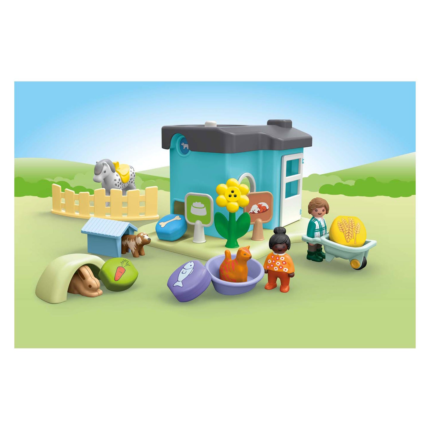 Playmobil 1.2.3. Tierrente mit Fütterungsmaschine 71690