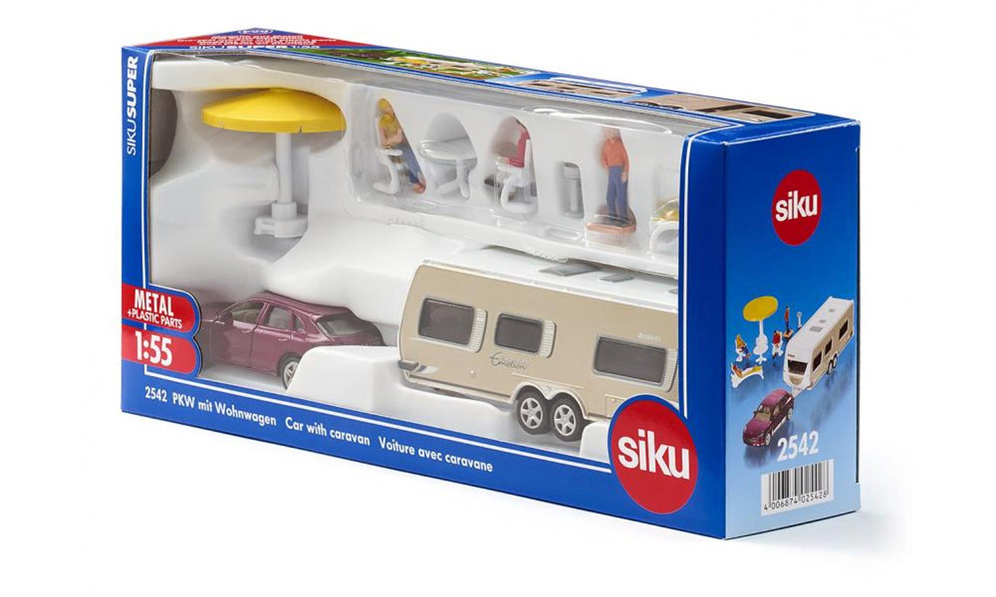 Siku 2542 Personenwagen mit Wohnwagen