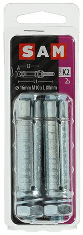 Mack 1019942 – Keilbolzen mit Gewindebolzen. verzinkt2 Stück m10 x 80mm | 5 Stück