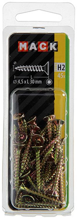 Mack 1018015 – Spanien plschr.vzkop-selbstmontage gelb plattiert 45 Stück 4,5 x 30 mm | 5 Stück