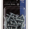 Mack 1018059 – selbstschneidende Schraube mit Zylinderkopf, verzinkt. 74 Stück 3,5 x 16 mm | 10 Stück