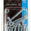 Mack 1018093 - Metallschraubzyl. Kopf + Mutter plattiert 34 Stück M4 x 40 mm | 5 Stück