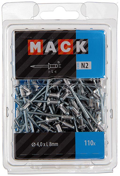 Mack 1020313 - 110 Blindklammern Aluminium 4,0x8mm | 5 Stück