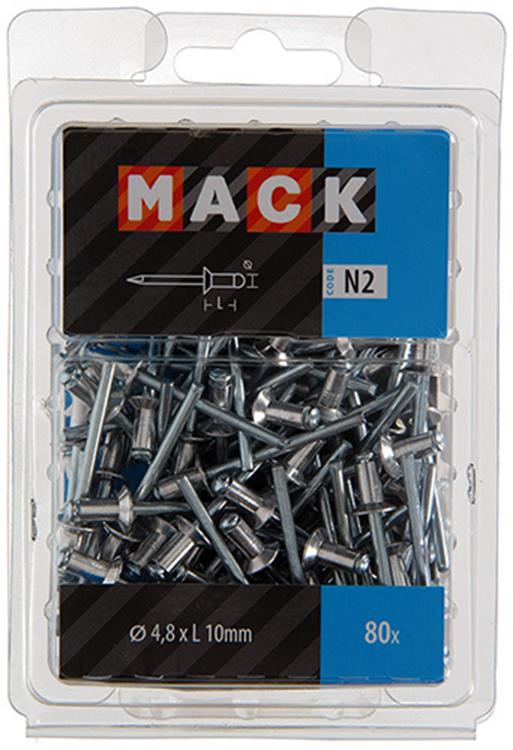 Mack 1020317 - 80 Blindklammern Aluminium 4,8x10mm | 5 Stück