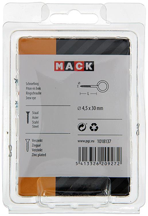 Mack 1018137 - Schrauböse verzinkter Stahl 25 Stück 4,5 x 30 mm | 5 Stück