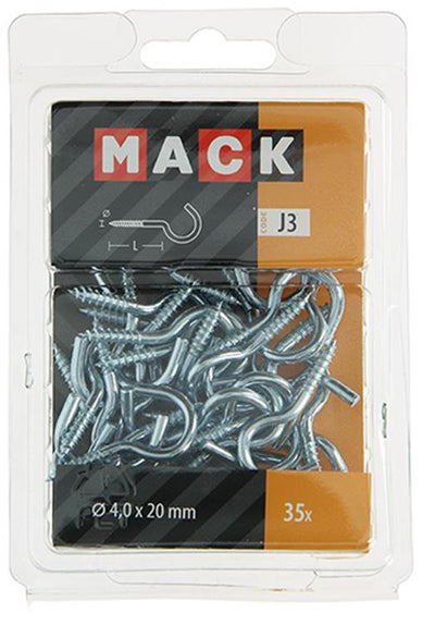 Mack 1018140 - Schraubhaken Stahl verzinkt 35 Stück 4,0 x 20 mm | 5 Stück