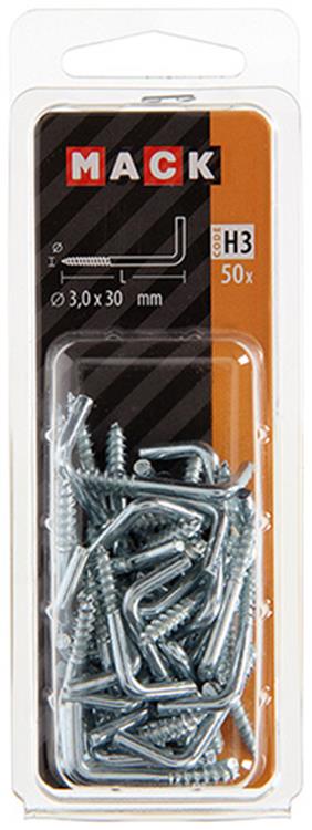 Mack 1018142 - Daumenschraube verzinkter Stahl 50 Stück 3,0 x 30 mm | 5 Stück