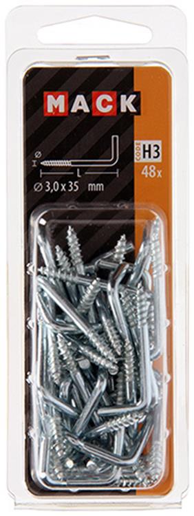 Mack 1018143 - Daumenschraube verzinkter Stahl 48 Stück 3,0 x 35 mm | 5 Stück