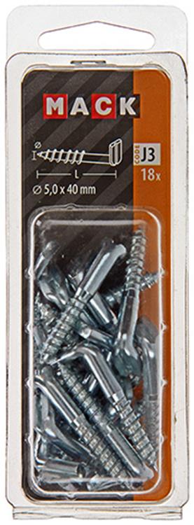 Mack 1018149 - Daumenschraube mit Schlitz verzinkt 18 Stück 5,0 x 40 mm | 5 Stück