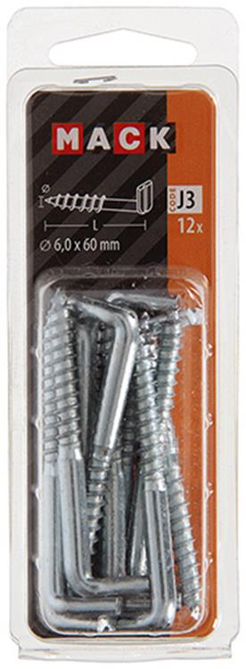 Mack 1018151 - Daumenschraube mit Schlitz verzinkt 12 Stück 6,0 x 60 mm | 5 Stück