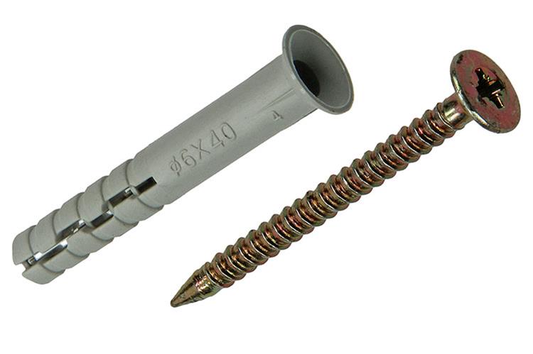 Mack 1018164 - Nylon-Nageldübel Polyamid 38 Stück 6 x 40 mm | 3 Stück