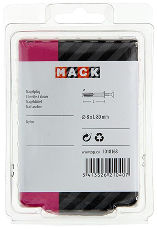 Mack 1018168 - Nylon-Nageldübel Polyamid 22 Stück 8 x 80 mm | 3 Stück
