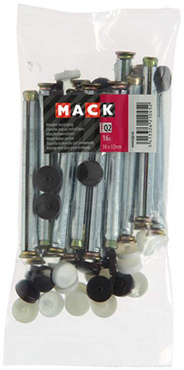 Mack 1018170 - Metallrahmendübel verzinkter Stahl 16 Stück 10 x 90 mm | 5 Stück
