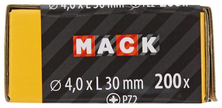 Mack 1020092 - Spanplattenschraube mit Kopf gelb mit 200 Stück 4,0 x 30 mm | 5 Stück