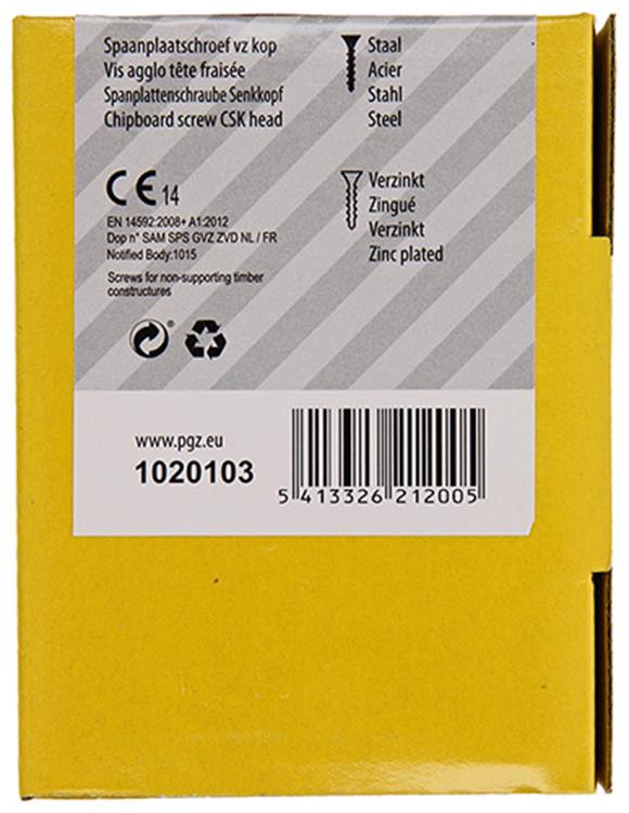 Mack 1020103 - Spanplattenschraube mit Kopf gelb mit 200 Stück 4,5 x 35 mm | 5 Stück