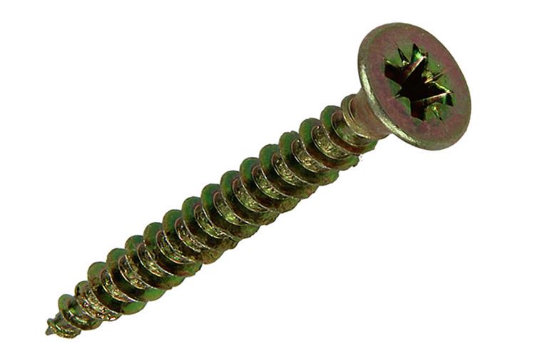 Mack 1020104 - Spanplattenschraube mit Kopf gelb mit 200 Stück 4,5 x 40 mm | 5 Stück