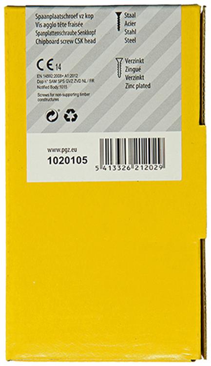 Mack 1020105 - Spanplattenschraube mit Kopf gelb mit 200 Stück 4,5 x 45 mm | 3 Stück