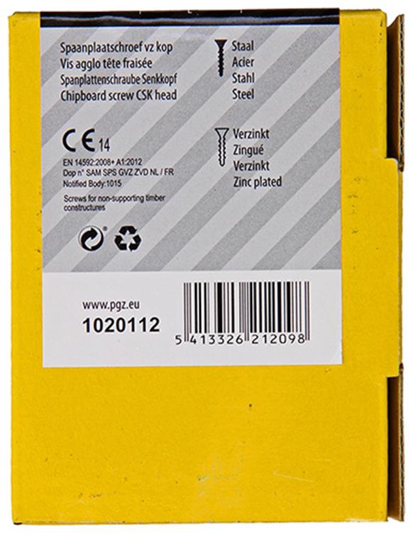 Mack 1020112 - Spanplattenschraube VZ-Kopf gelb VZ 200 Stück 5,0 x 35 mm | 5 Stück