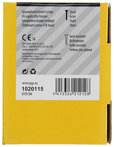 Mack 1020115 - Spanplattenschraube mit Kopf gelb mit 100 Stück 5,0 x 50 mm | 5 Stück