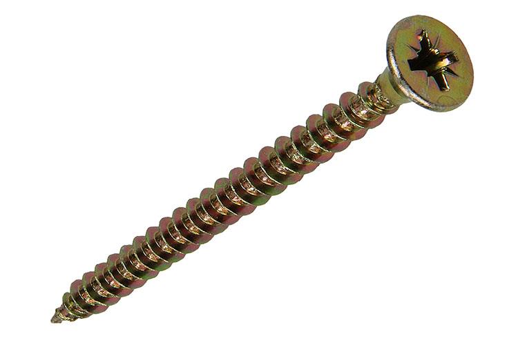 Mack 1020116 - Spanplattenschraube mit Kopf gelb VZ 100 Stück 5,0 x 60 mm | 5 Stück
