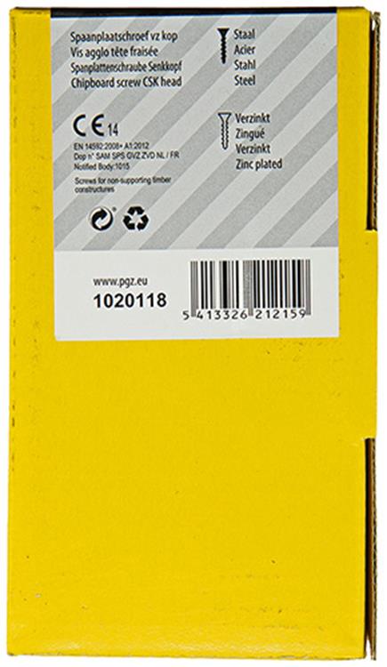 Mack 1020118 - Spanplattenschraube mit Kopf gelb VZ 100 Stück 5,0 x 80 mm | 3 Stück