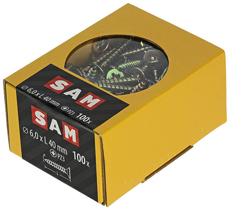 Mack 1020121 - Spanplattenschraube mit Kopf gelb mit 100 Stück 6,0 x 40 mm | 5 Stück