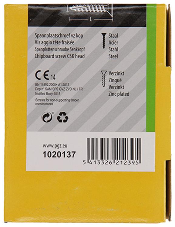 Mack 1020137 – Spanplattenschraube VZ KP-SelbstsicherndGVZ 200 Stück 4,0 x 30 mm | 5 Stück