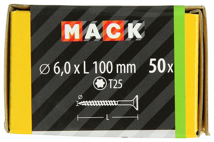 Mack 1020159 – Spanplattenschraube VZ KP-selbstschneidendGVZ 50 Stück 6,0 x 100 mm | 3 Stück