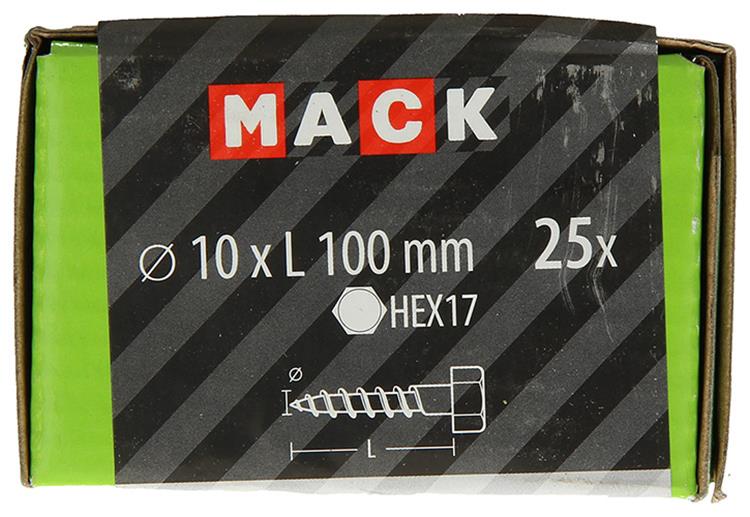 Mack 1020182 - Holzgewindebolzen verzinkt 25 Stück 10 x 100 mm | 3 Stück