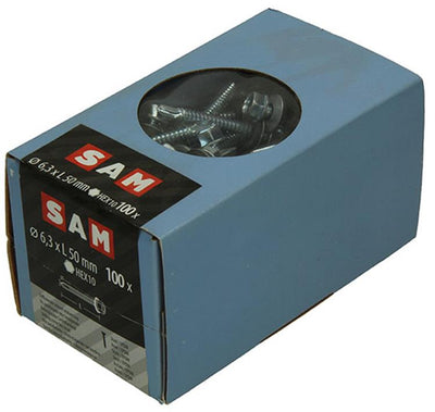 Mack 1020188 - Selbstbohrschraube Sechskant EPDM-VZ 100 Stück 6,3 x 50 mm | 2 Stk