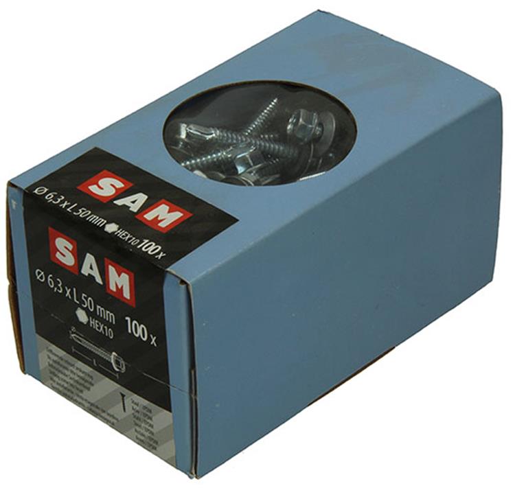 Mack 1020188 - Selbstbohrschraube Sechskant EPDM-VZ 100 Stück 6,3 x 50 mm | 2 Stk