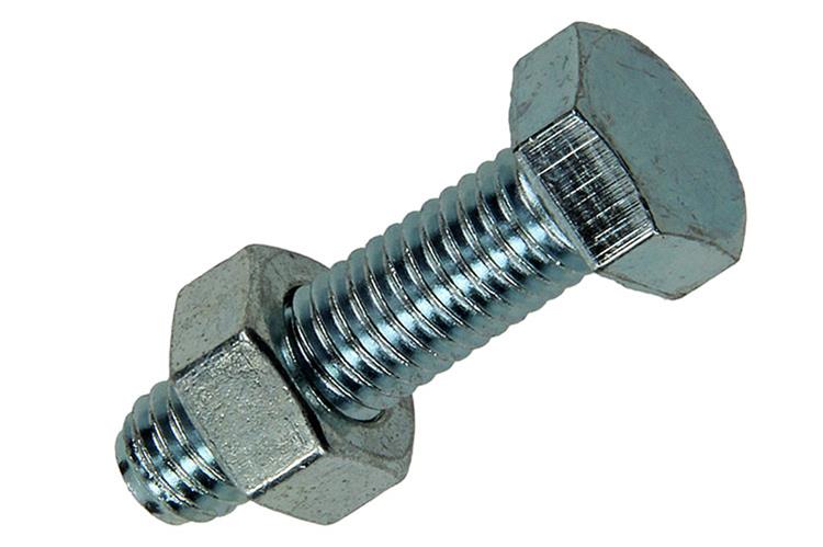 Mack 1020220 – Hahnschraube + Mutter verzinkt 25 Stück M8 x 30 mm | 5 Stück