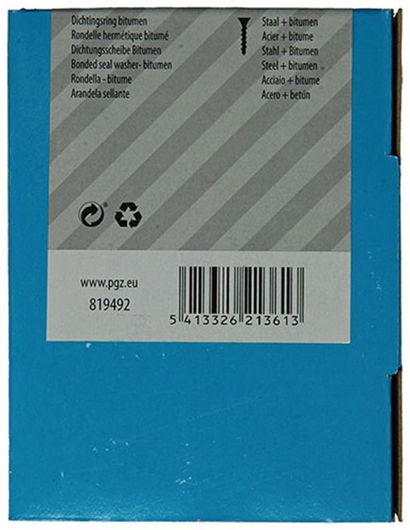 Mack 1020225 - Dichtring Bitumen verzinkt100 Stück 8,0 x 30 mm | 5 Stück