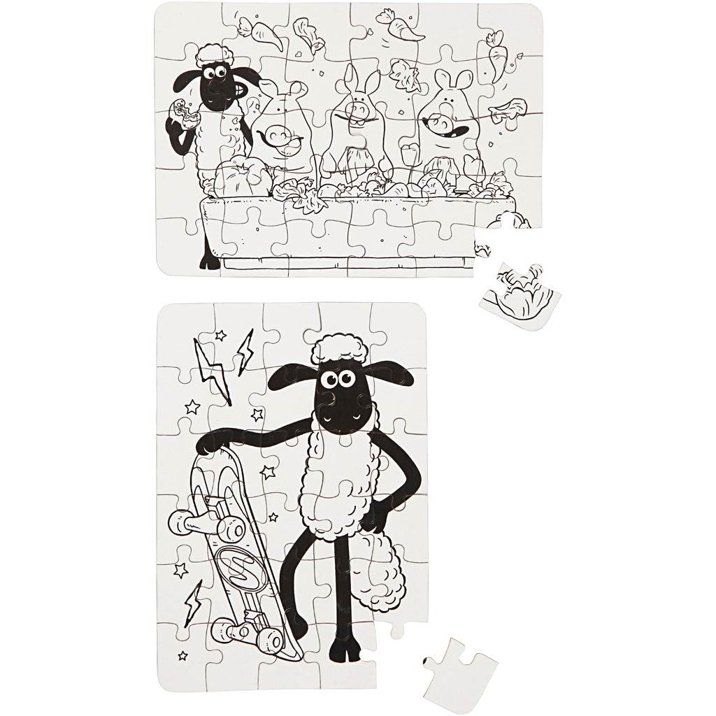 Shaun das Schaf-Puzzle, Größe 13x18,3 cm, 2 Teile 1 Box