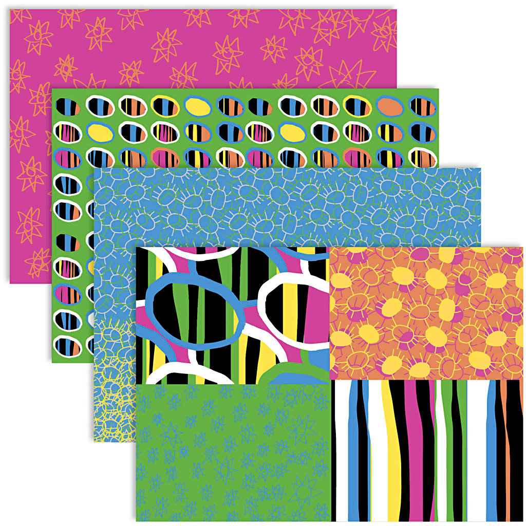 Vivi Gade Decoupage-Papier, Blatt 25 x 35 cm, 17 g, fröhliche Farben, 4 x 2 Blatt, 1 Box