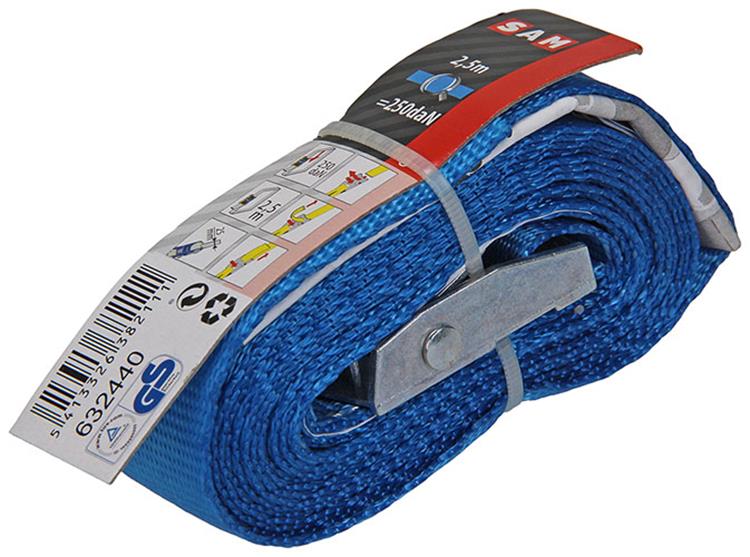 Mack 1023383 – Band Polyester, mit Schnalle, 25 mm – 2,5 m, max. 250 kg | 12 Stück