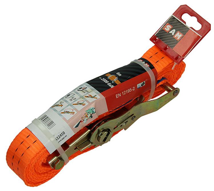 Mack 1023388 – Spanngurt PE, Ratschenspanner 35 mm – 6 m, max. 2000 kg | 5 Stück