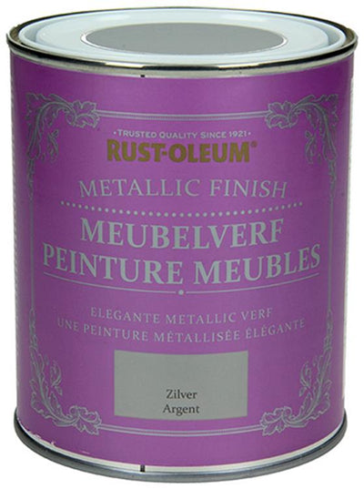 Rust-Oleum 1050980 – Möbelfarbe Metallic-Silber 750 ml | 1 Stk