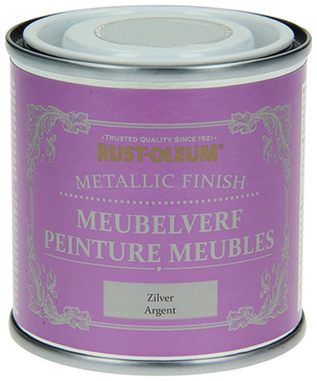 Rust-Oleum 1050981 – Möbelfarbe Metallic-Silber 125 ml | 1 Stk