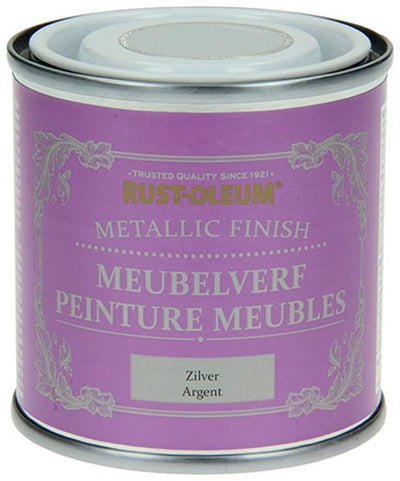 Rust-Oleum 1050981 – Möbelfarbe Metallic-Silber 125 ml | 1 Stk