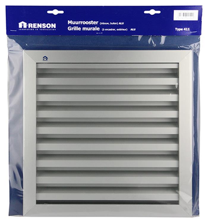 Renson 1006226 – Wandgitter Einbau 411 Alu F1 300 x 300 mm | 1 Stk