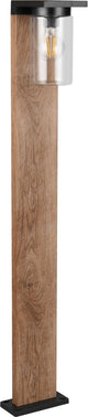 Trio ardila - Mastleuchte - Holzelement - exkl. 1x e27 4w - Dämmerungssensor - Außenbeleuchtung - IP44