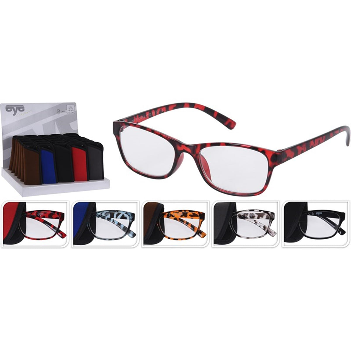 Lesebrille mit Aufdruck im Etui